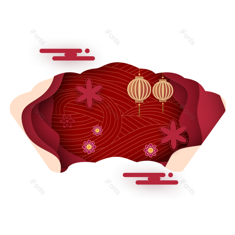 中国风图片,立体元素,剪纸PNG,新年免抠素材